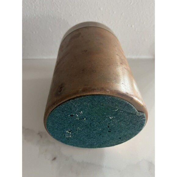 Vintage Brass Copper Humidor Aztec Clay Cigar Humidifier Container - Picture 4 of 6